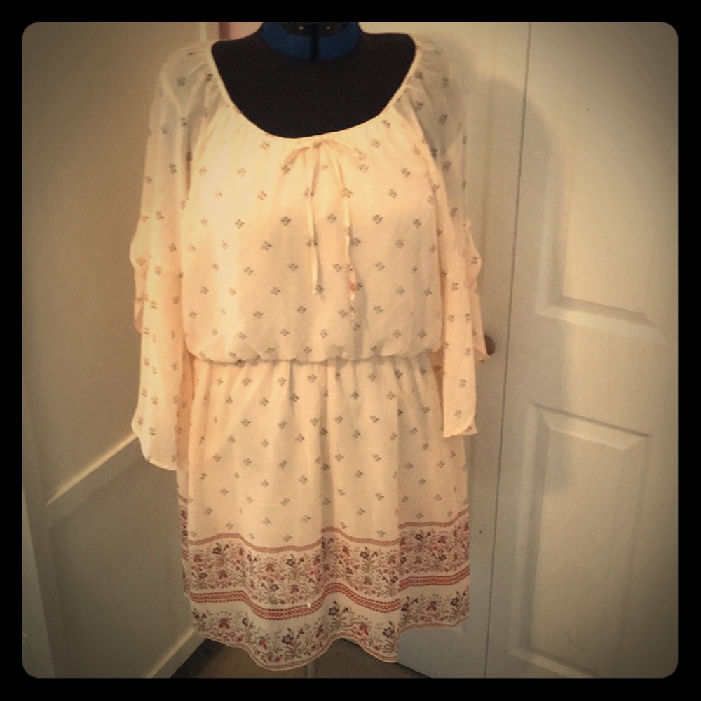 Fall Boho Sheer Dress with Liner